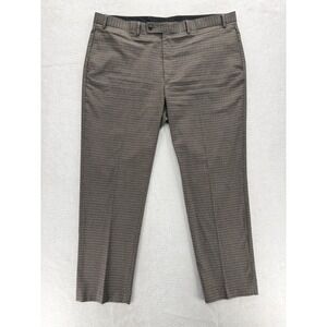 Lauren Ralph Lauren Dress Pants Mens 42x32 Brown Gray Houndstooth Black Label